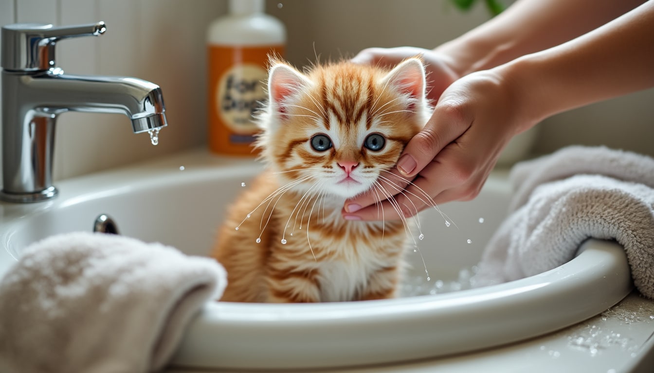 Shampoing anti-puce pour chaton : la routine et les erreurs courantes