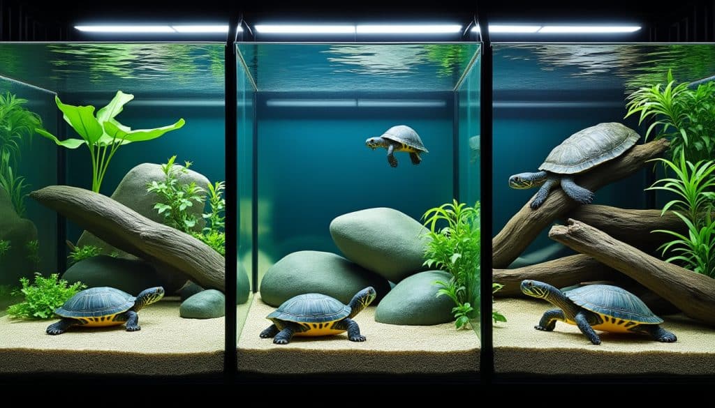 Aménagement aquarium tortue d&rsquo;eau : selon taille et âge