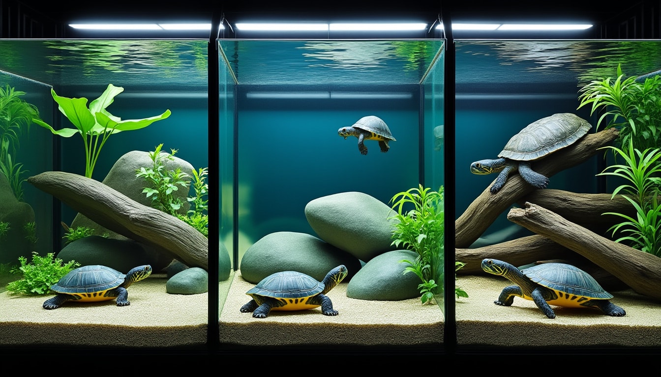 Aménagement aquarium tortue d&rsquo;eau : selon taille et âge